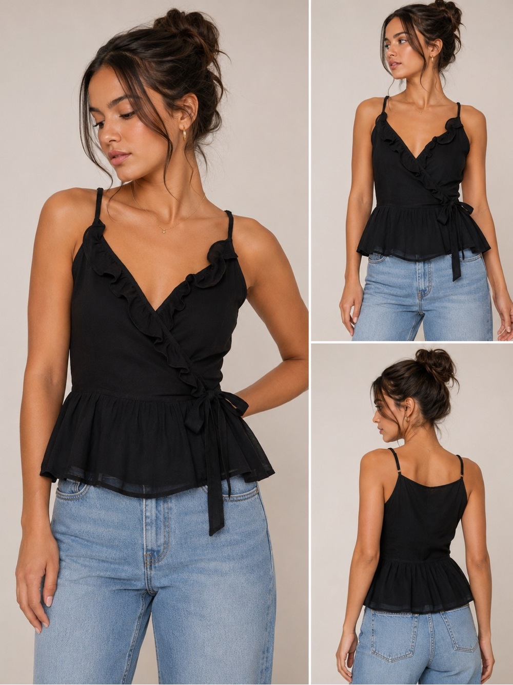 Abercrombie black wrap around tank top